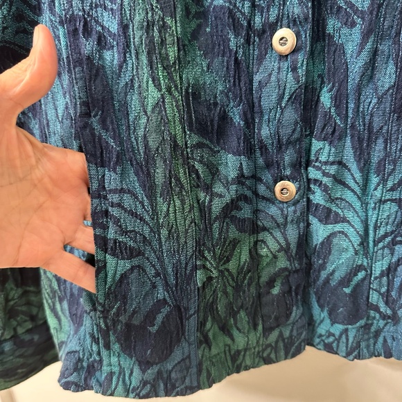 Chico’s Design Women’s Jean Style Jacket | Blue Teal Green ‎| Size 2 | US Large - Picture 4 of 9